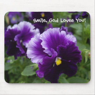 Purpurfärgade Pansies Mousepad Musmatta