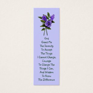 Purpurfärgade Pansies, Serenitybön Litet Visitkort