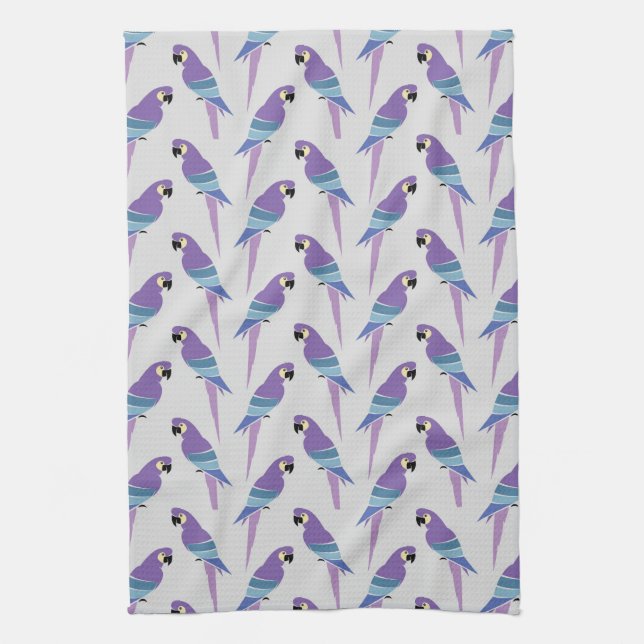 Purpurfärgade papegojor kökshandduk (Vertikal)