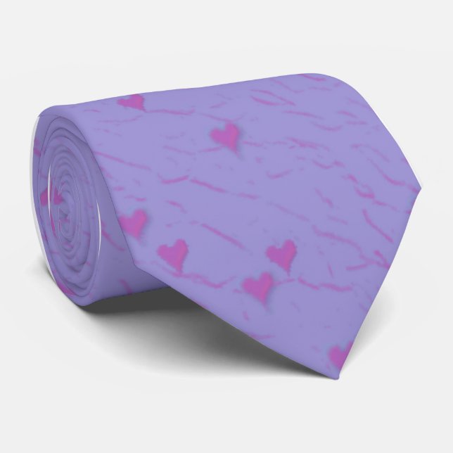 Purpurfärgade röda valentinhjärtamanar Tie Slips (Rullad)