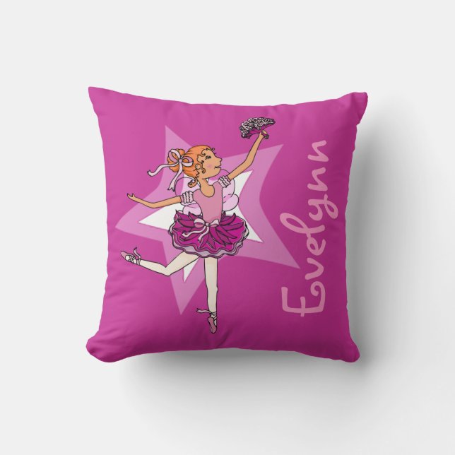 Purpurfärgade rosa "kudder namngav" flickaungar kudde (Framsida)