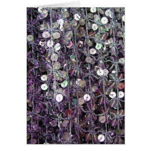 Purpurfärgade Sequins & pärlor Hälsningskort