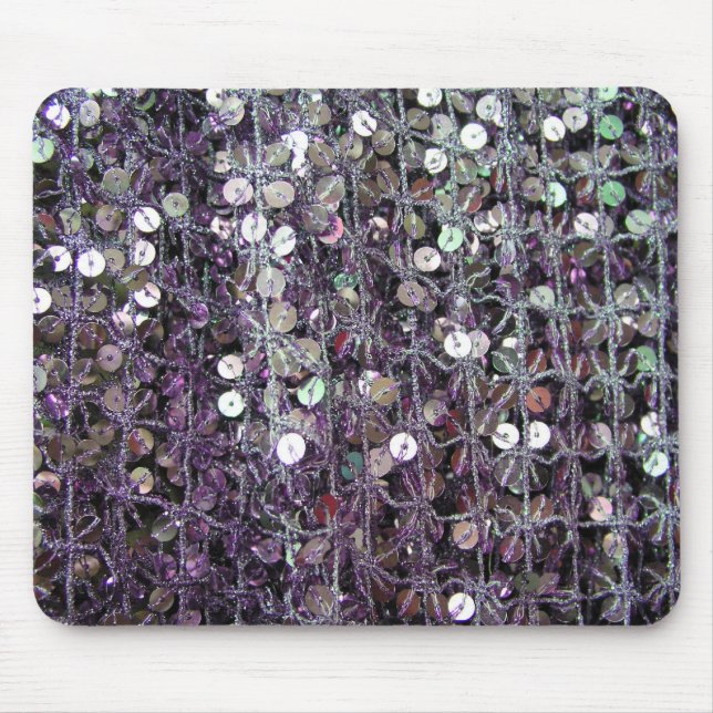 Purpurfärgade Sequins & pärlor Musmatta (Framsidan)