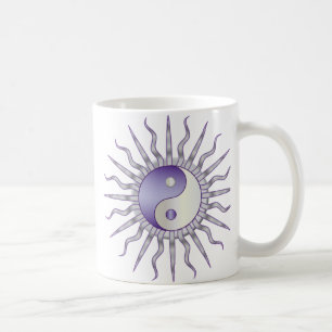 Purpurfärgade Starburst Yin Yang Kaffemugg