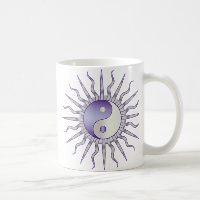 Purpurfärgade Starburst Yin Yang Kaffemugg (Höger)