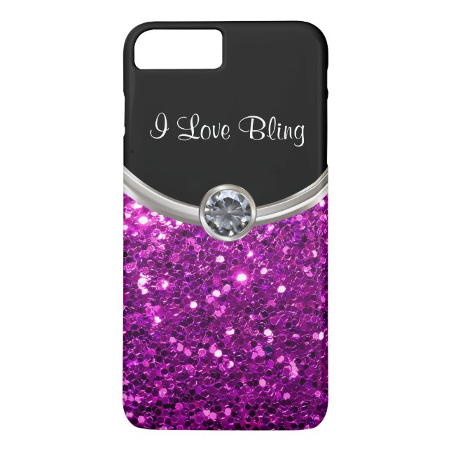 Purpurfärgade stilfulla Bling Case-Mate iPhone Skal (Baksida)