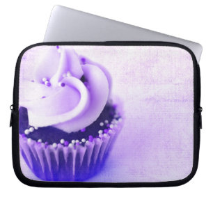 Purpurfärgade vintagemuffinstänk laptop fodral