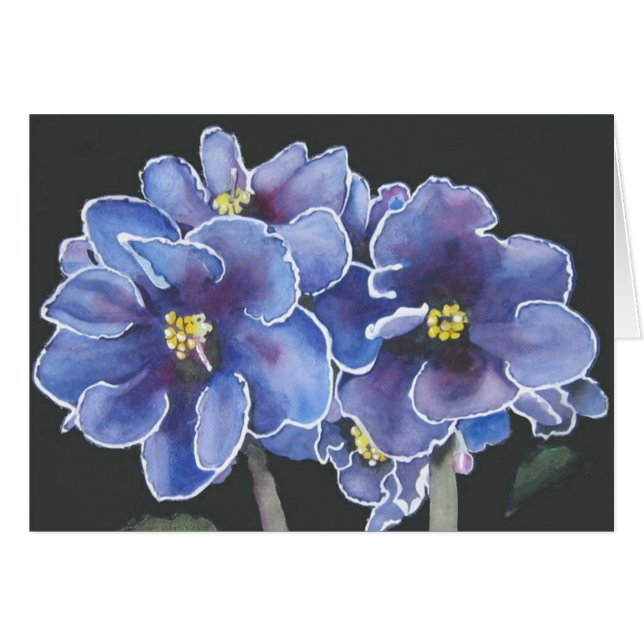 Purpurfärgade Violets Hälsningskort (Framsidan Horizontal)