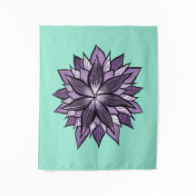 Purpurfärgat dragen abstrakt blomma för