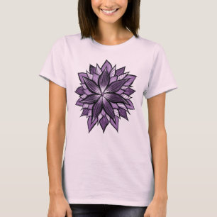 Purpurfärgat dragen abstrakt blomma för t-shirt