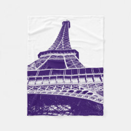 Purpurfärgat Eiffel torn Fleecefilt