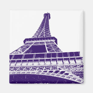 Purpurfärgat Eiffel torn Magnet