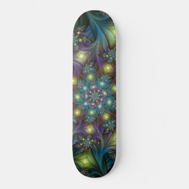Purpurfärgat Fractalmönster för upplyst moderna Skateboard Bräda 20 Cm (Framsida)