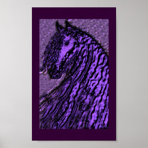purpurfärgat friesiantryck poster