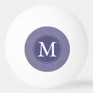 Purpurfärgat geometriskt kvadrerar monogramen pingisboll