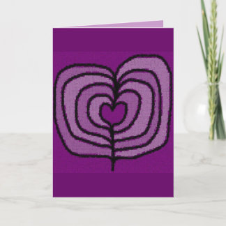Purpurfärgat hjärtavalentin kort för dag