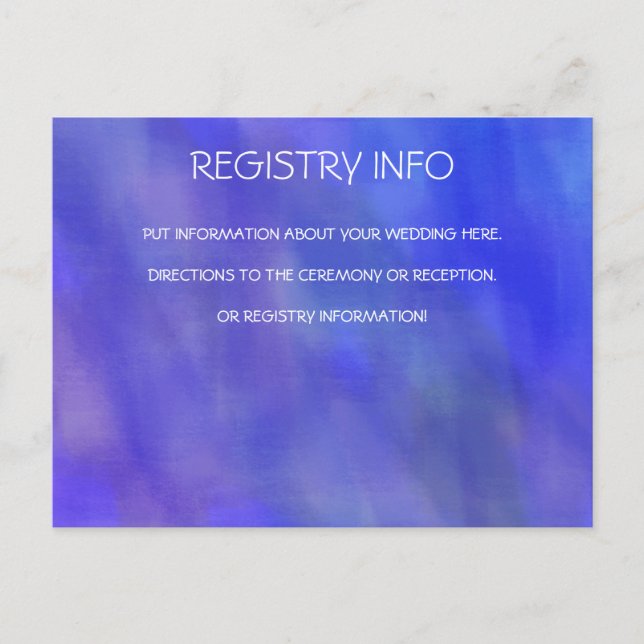 PURPURFÄRGAT INFORMATIONSKORT OM VATTENFÄRG VYKORT (Framsida)