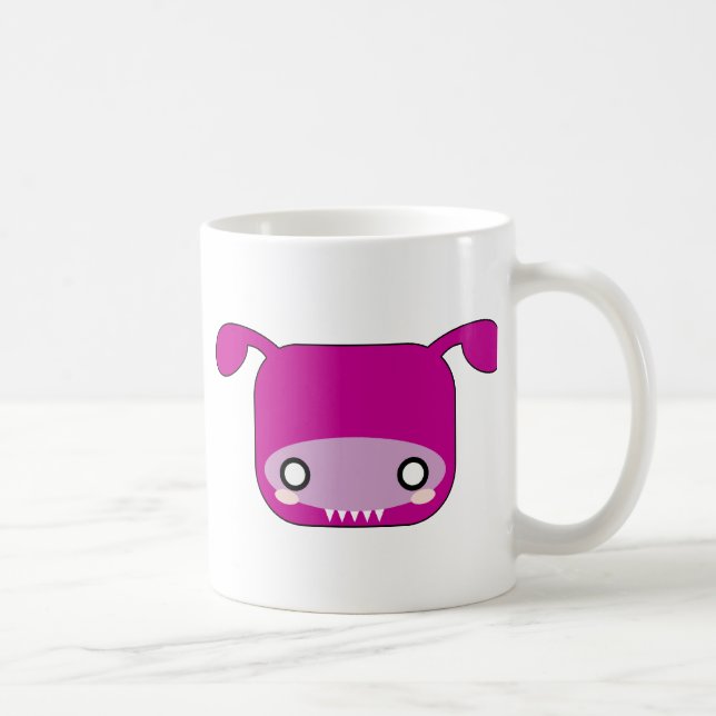 Purpurfärgat Kawaii monster Kaffemugg (Höger)