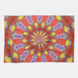 Purpurfärgat kök Towe för mönster för Kökshandduk