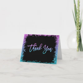 Purpurfärgat krickaFauxglitter Tack Kort