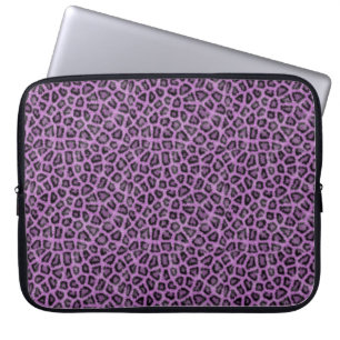 Purpurfärgat leo tryck laptop sleeve