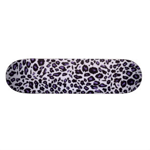 Purpurfärgat leopardtryck mini skateboard bräda 18,7 cm