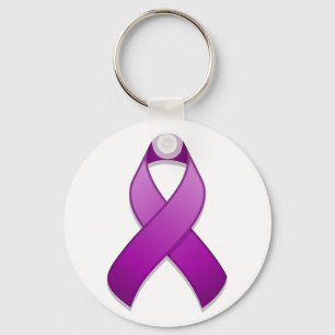 Purpurfärgat medvetenhetband Keychain Nyckelring