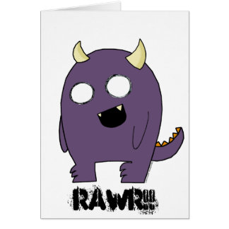 Purpurfärgat monster hälsningskort