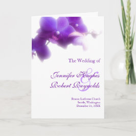 Purpurfärgat Orchidbröllopsprogramkort Program