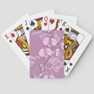 Purpurfärgat Orchidmönster Casinokort