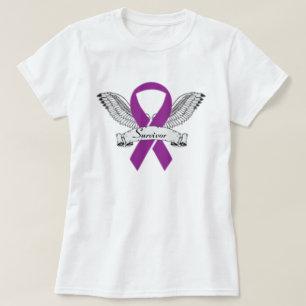 Purpurfärgat överlevandeband t shirt