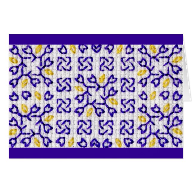 Purpurfärgat patchworkkort 1 OBS kort (Framsidan Horizontal)