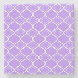 Purpurfärgat Quatrefoil för lavendel geometriskt Stenunderlägg
