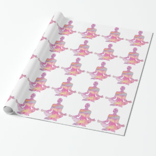 Purpurfärgat rosa meditera för yogi presentpapper