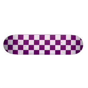 Purpurfärgat rutigt mönster mini skateboard bräda 18,5 cm