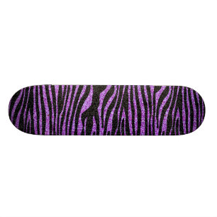 Purpurfärgat sebrarandmönster (fauxglitter som skateboard bräda 20 cm