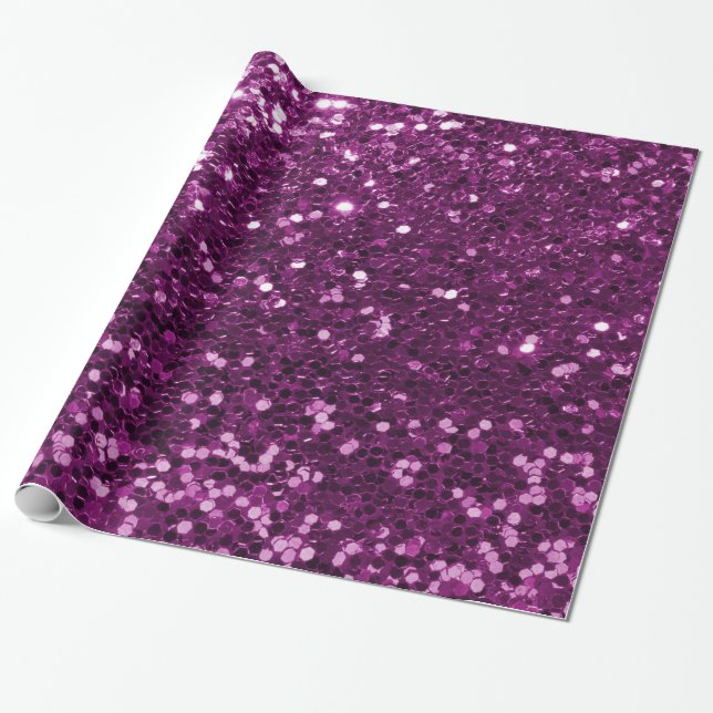 Purpurfärgat Sparkly Fauxglitter Presentpapper (Utrullad)