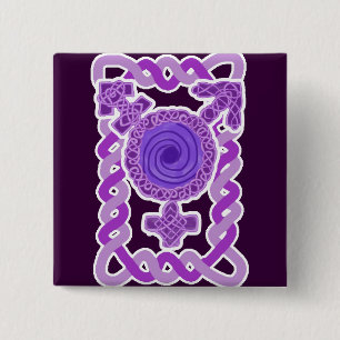 Purpurfärgat symbol för CelticKnotwork Transgend Knapp