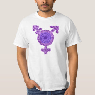 Purpurfärgat symbol för CelticKnotwork Transgender Tee Shirt