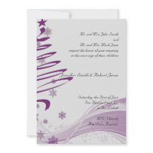 Purpurfärgat träd och snöflingor som gifta sig