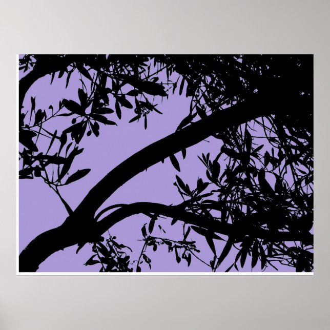 Purpurfärgat trädgrentryck poster (Framsidan)