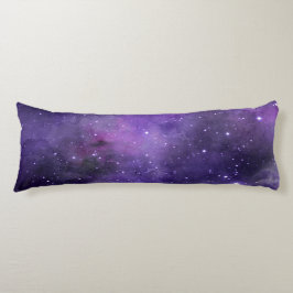 Purpurfärgat vattenfärgutrymmemönster kroppskudde