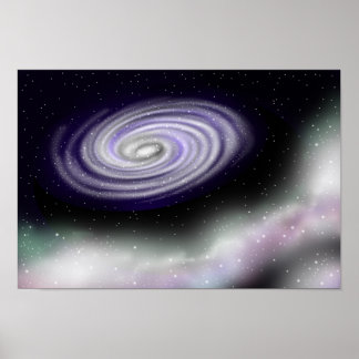 Purpurgalaxens skimrande. poster