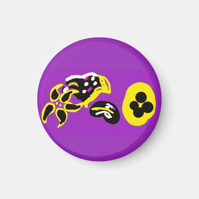Purpurkolibri och blommor magnet (Framsidan)