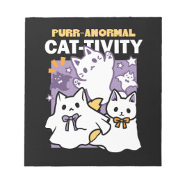 Purr-anormal katt-ktivitet - Halloween-kattdesign Anteckningsblock