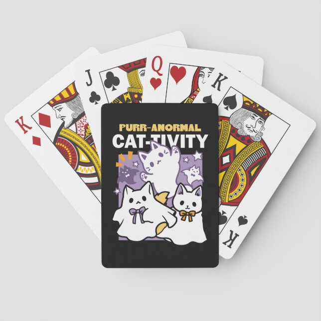 Purr-anormal katt-ktivitet - Halloween-kattdesign Casinokort (Baksidan)