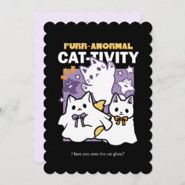 Purr-anormal katt-ktivitet - Halloween-kattdesign Julkort