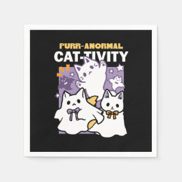 Purr-anormal katt-ktivitet - Halloween-kattdesign Pappersservett