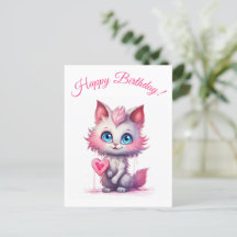 Purr Birthday Önskemål - Cute Kattunge