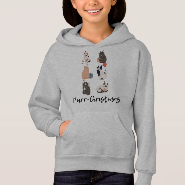 Purr-Christmas Cats | Cute Funny Holiday Cat Lover T Shirt (Framsida)